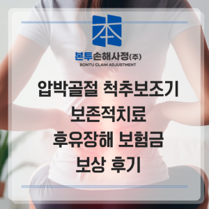 압박골절 척추보조기 보존적 치료 후유장해 보험금 청구 후기